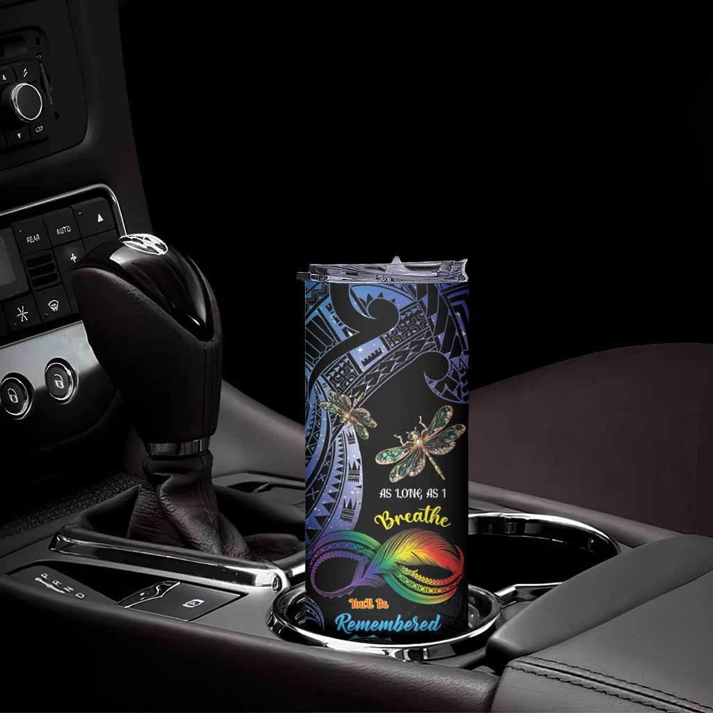 Personalised Polynesian Memorial Skinny Tumbler As Long As I Breathe You'll Be Remembered