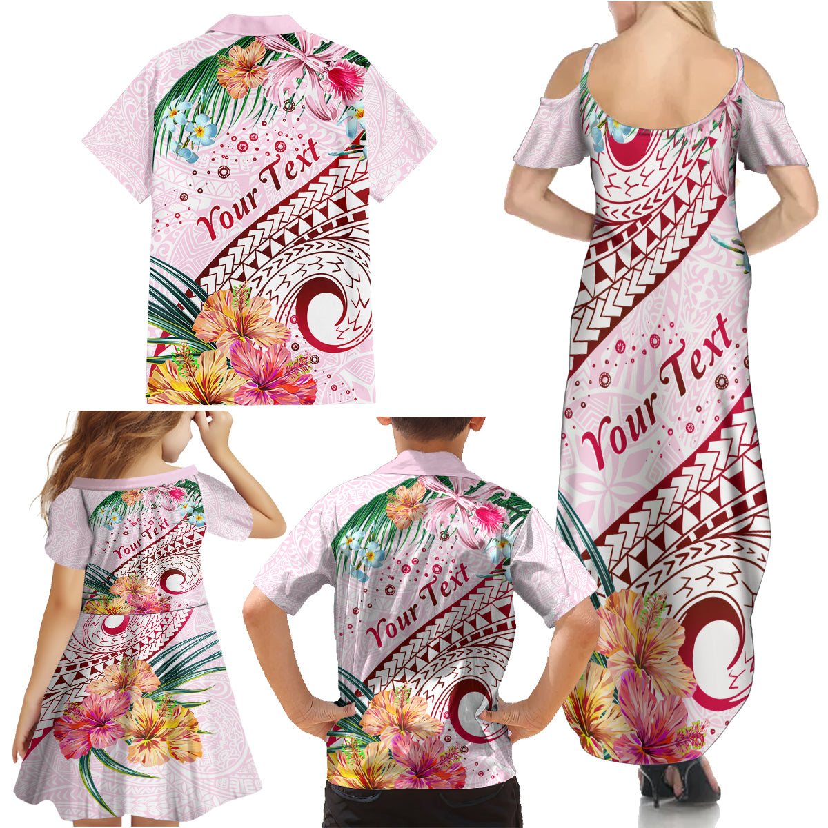 Pasifika Festival Family Matching Summer Maxi Dress and Hawaiian Shirt Tribal Pattern Tropical Style LT01 - Polynesian Pride