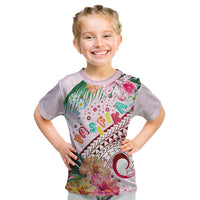 Pasifika Festival Kid T Shirt Tribal Pattern Tropical Style LT01 Pink - Polynesian Pride