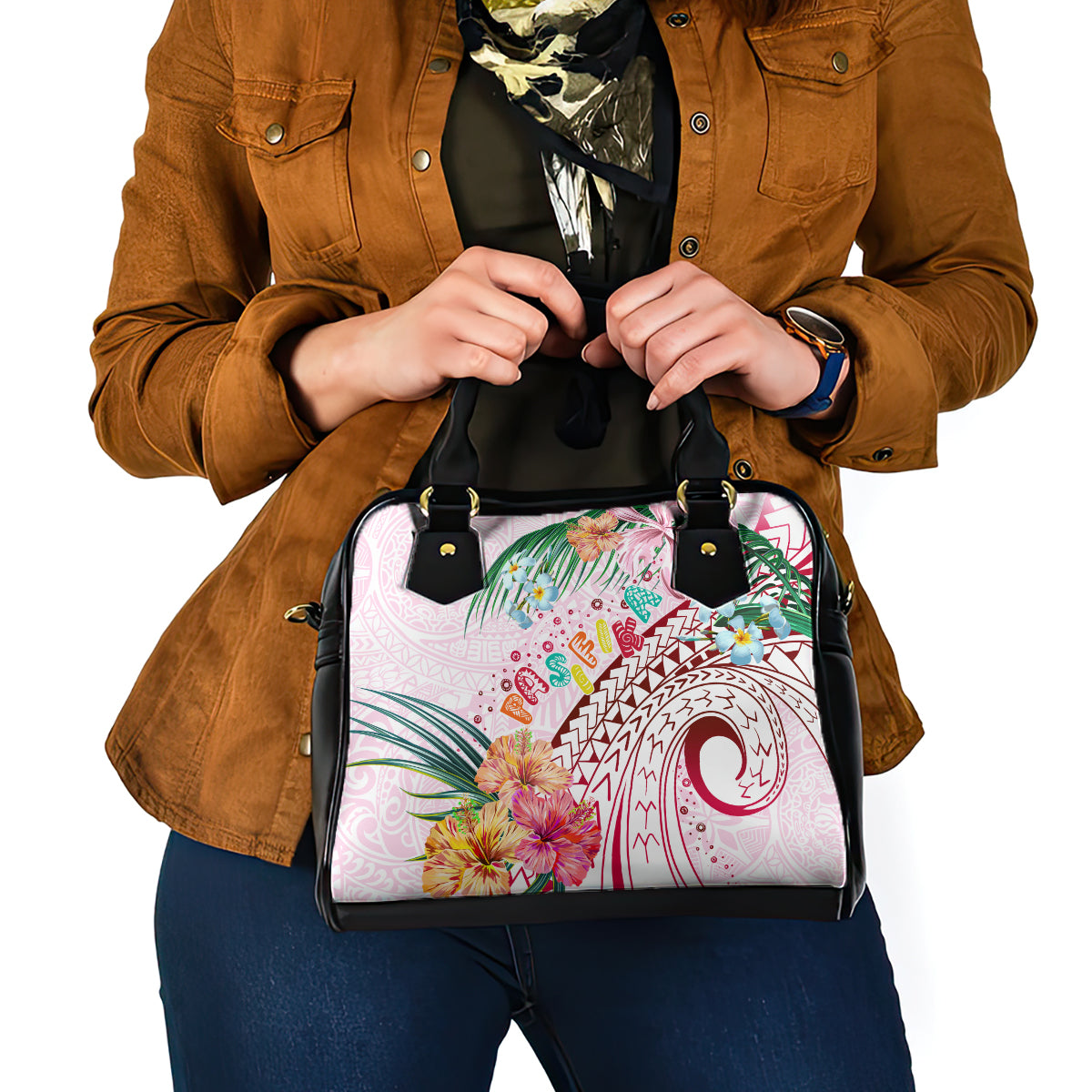 Pasifika Festival Shoulder Handbag Tribal Pattern Tropical Style