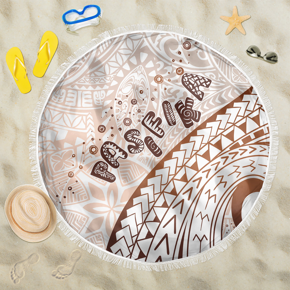 Pasifika Festival Beach Blanket Vintage Tribal Pattern