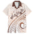 Pasifika Festival Family Matching Off Shoulder Maxi Dress and Hawaiian Shirt Vintage Tribal Pattern LT01 Dad's Shirt - Short Sleeve Brown - Polynesian Pride