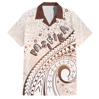 Pasifika Festival Family Matching Puletasi and Hawaiian Shirt Vintage Tribal Pattern LT01 Dad's Shirt - Short Sleeve Brown - Polynesian Pride