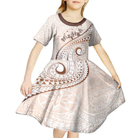 Pasifika Festival Kid Short Sleeve Dress Vintage Tribal Pattern LT01 - Polynesian Pride