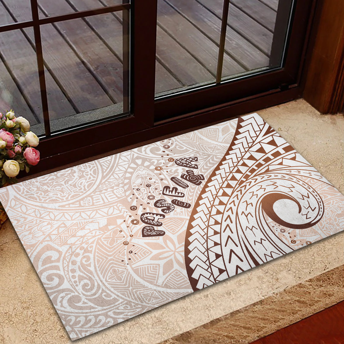 Pasifika Festival Rubber Doormat Vintage Tribal Pattern
