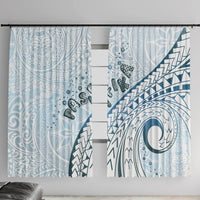 Pasifika Festival Window Curtain Tribal Pattern Blue Version