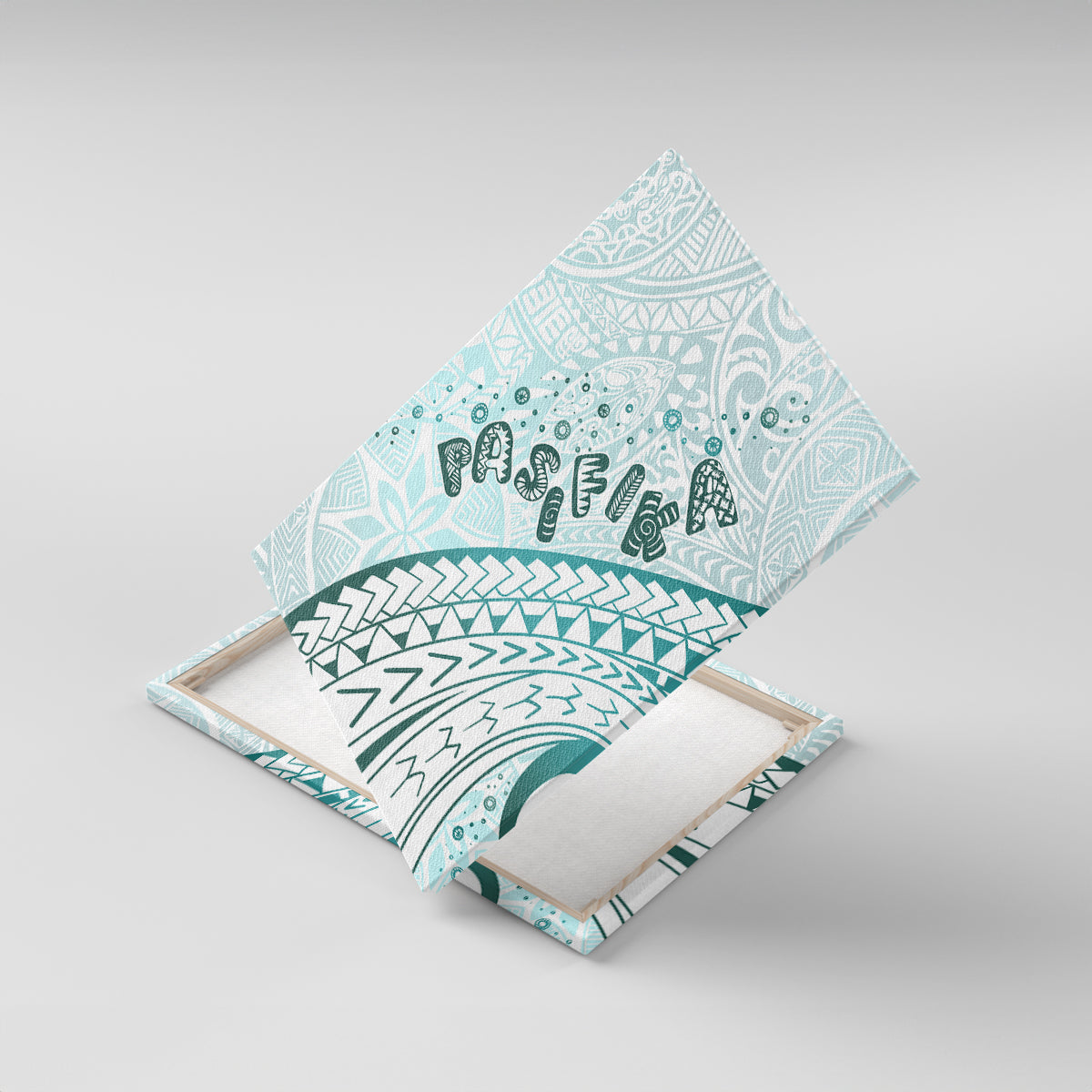 Pasifika Festival Canvas Wall Art Tribal Pattern Teal Version