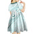 Pasifika Festival Kid Short Sleeve Dress Tribal Pattern Teal Version LT01 - Polynesian Pride