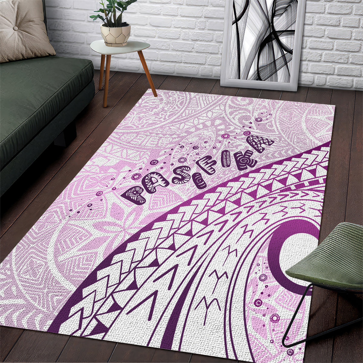Pasifika Festival Area Rug Tribal Pattern Lilac Version