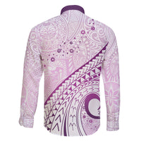 Pasifika Festival Family Matching Summer Maxi Dress and Hawaiian Shirt Tribal Pattern Lilac Version LT01 - Polynesian Pride