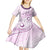 Pasifika Festival Kid Short Sleeve Dress Tribal Pattern Lilac Version LT01 - Polynesian Pride