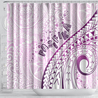 Pasifika Festival Shower Curtain Tribal Pattern Lilac Version