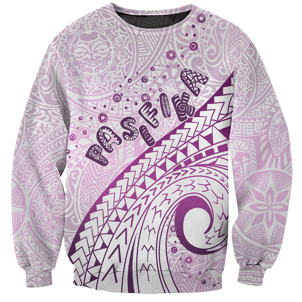 Pasifika Festival Sweatshirt Tribal Pattern Lilac Version LT01 Unisex Purple - Polynesian Pride