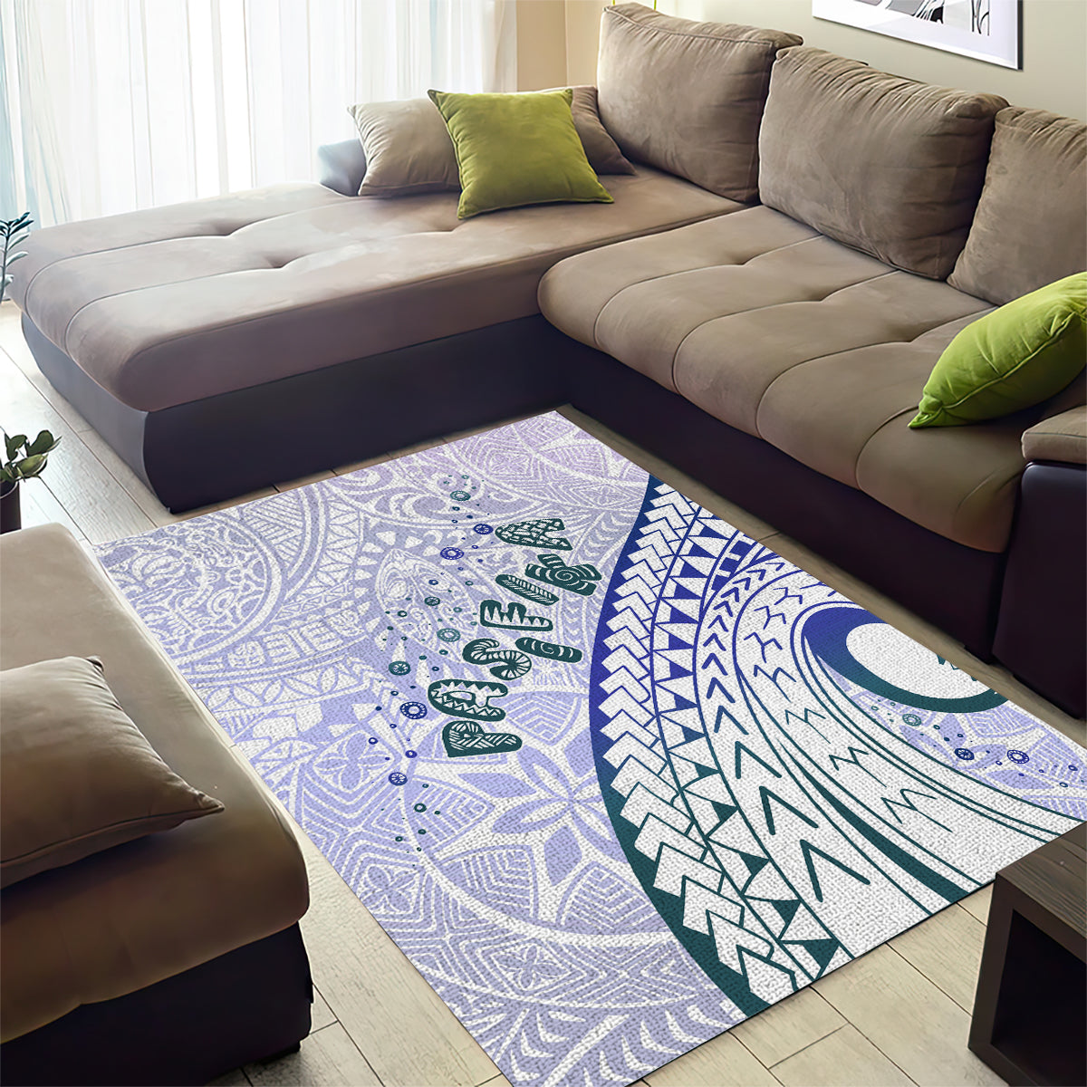 Pasifika Festival Area Rug Tribal Pattern Violet Version