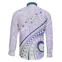 Pasifika Festival Family Matching Long Sleeve Bodycon Dress and Hawaiian Shirt Tribal Pattern Violet Version LT01 - Polynesian Pride