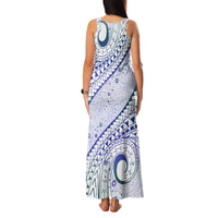 Pasifika Festival Family Matching Tank Maxi Dress and Hawaiian Shirt Tribal Pattern Violet Version LT01 - Polynesian Pride