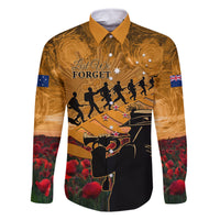 ANZAC Day 2024 Family Matching Off Shoulder Long Sleeve Dress and Hawaiian Shirt Silver Fern With A Trumpet Soldier LT01 Dad's Shirt - Long Sleeve Art - Polynesian Pride