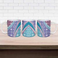 Hawaiian Quilt Pattern Ceramic Mug Purple Blue Color Mixed LT01 - Polynesian Pride
