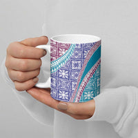 Hawaiian Quilt Pattern Ceramic Mug Purple Blue Color Mixed LT01 - Polynesian Pride