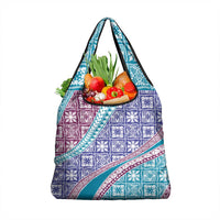 Hawaiian Quilt Pattern Grocery Bag Purple Blue Color Mixed LT01 1-pack One Size Purple - Polynesian Pride