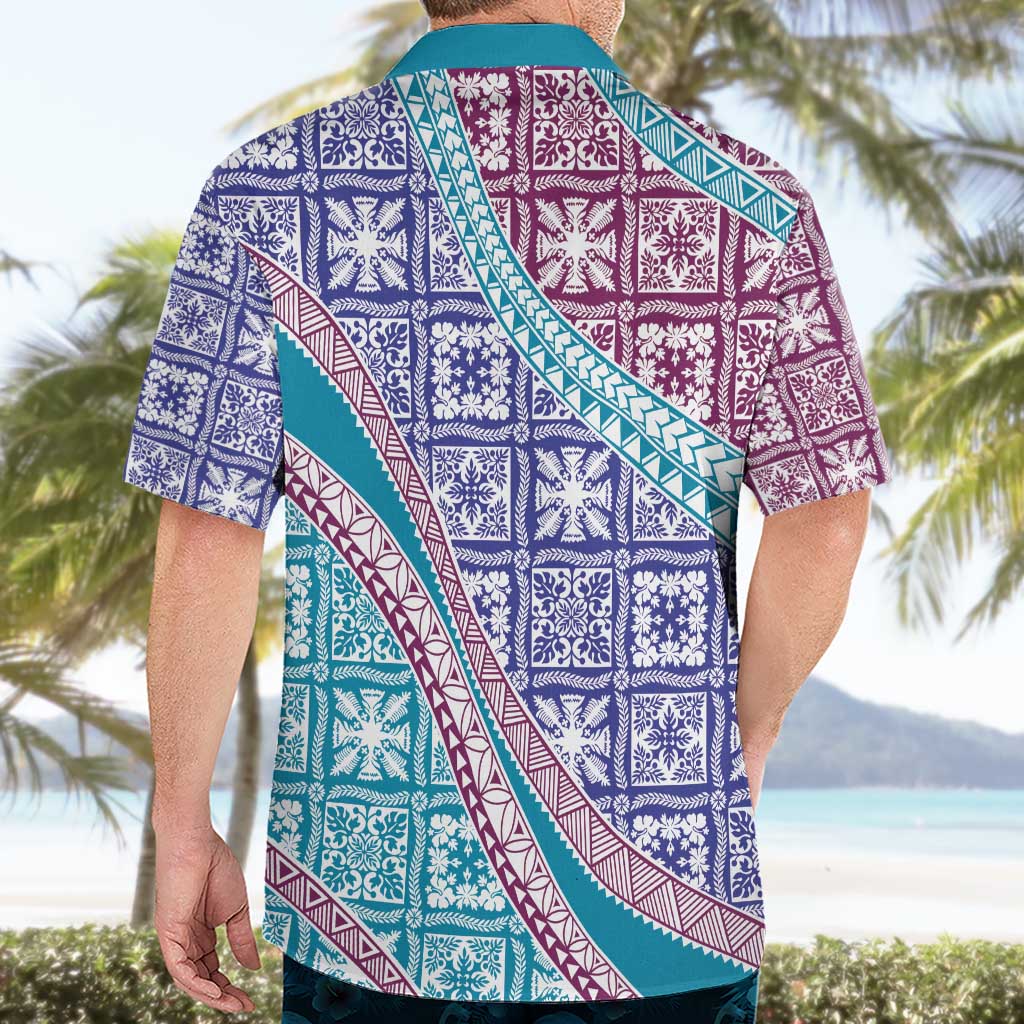 Hawaiian Quilt Pattern Hawaiian Shirt Purple Blue Color Mixed LT01 - Polynesian Pride