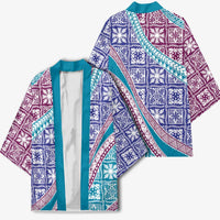 Hawaiian Quilt Pattern Kimono Purple Blue Color Mixed LT01 - Polynesian Pride