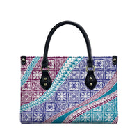 Hawaiian Quilt Pattern Leather Bag Purple Blue Color Mixed LT01 - Polynesian Pride
