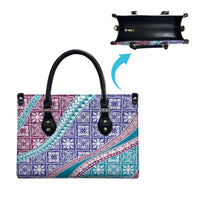 Hawaiian Quilt Pattern Leather Bag Purple Blue Color Mixed LT01 - Polynesian Pride