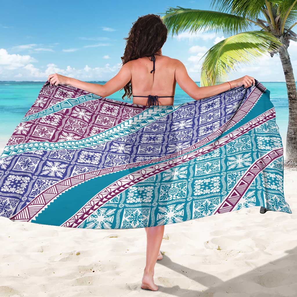 Hawaiian Quilt Pattern Sarong Purple Blue Color Mixed LT01 - Polynesian Pride