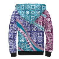 Hawaiian Quilt Pattern Sherpa Hoodie Purple Blue Color Mixed LT01 - Polynesian Pride