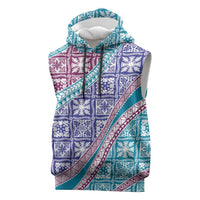 Hawaiian Quilt Pattern Sleeveless Hoodie Purple Blue Color Mixed LT01 Purple - Polynesian Pride