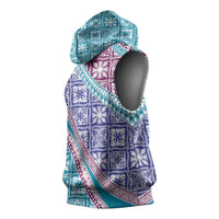 Hawaiian Quilt Pattern Sleeveless Hoodie Purple Blue Color Mixed LT01 - Polynesian Pride