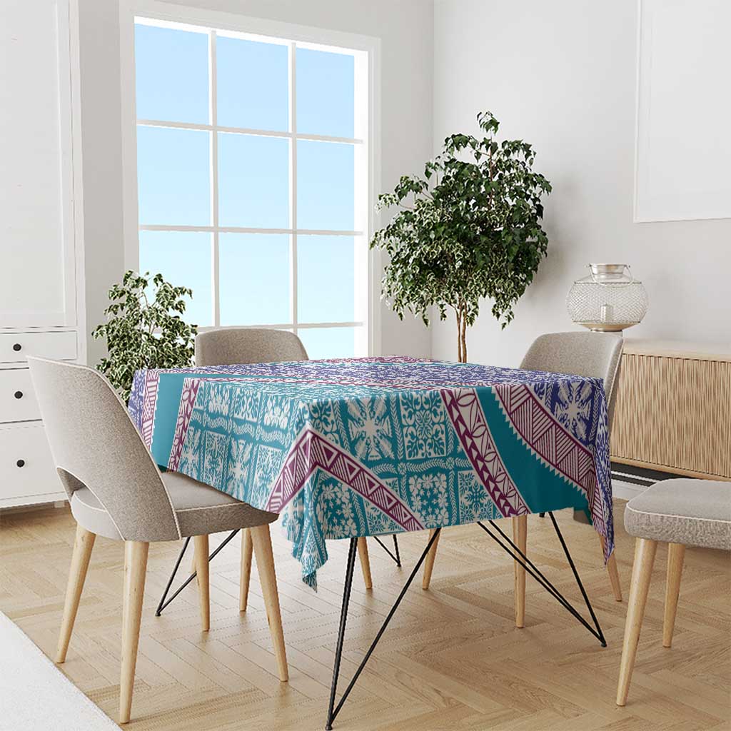 Hawaiian Quilt Pattern Tablecloth Purple Blue Color Mixed LT01 - Polynesian Pride