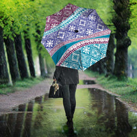 Hawaiian Quilt Pattern Umbrella Purple Blue Color Mixed LT01 - Polynesian Pride