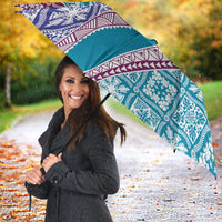 Hawaiian Quilt Pattern Umbrella Purple Blue Color Mixed LT01 - Polynesian Pride