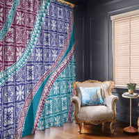 Hawaiian Quilt Pattern Window Curtain Purple Blue Color Mixed LT01 - Polynesian Pride