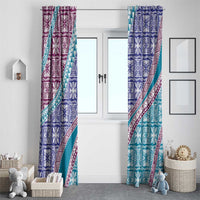 Hawaiian Quilt Pattern Window Curtain Purple Blue Color Mixed LT01 - Polynesian Pride