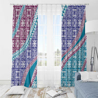 Hawaiian Quilt Pattern Window Curtain Purple Blue Color Mixed LT01 - Polynesian Pride