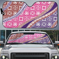 Hawaiian Quilt Pattern Auto Sun Shade Sweet Color Mixed LT01 Pink - Polynesian Pride