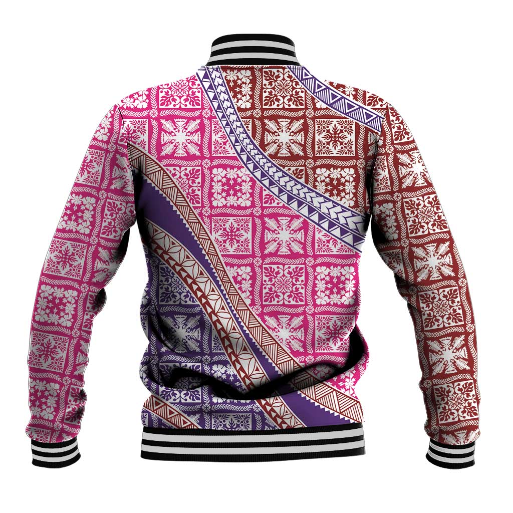 Hawaiian Quilt Pattern Baseball Jacket Sweet Color Mixed - Polynesian Pride