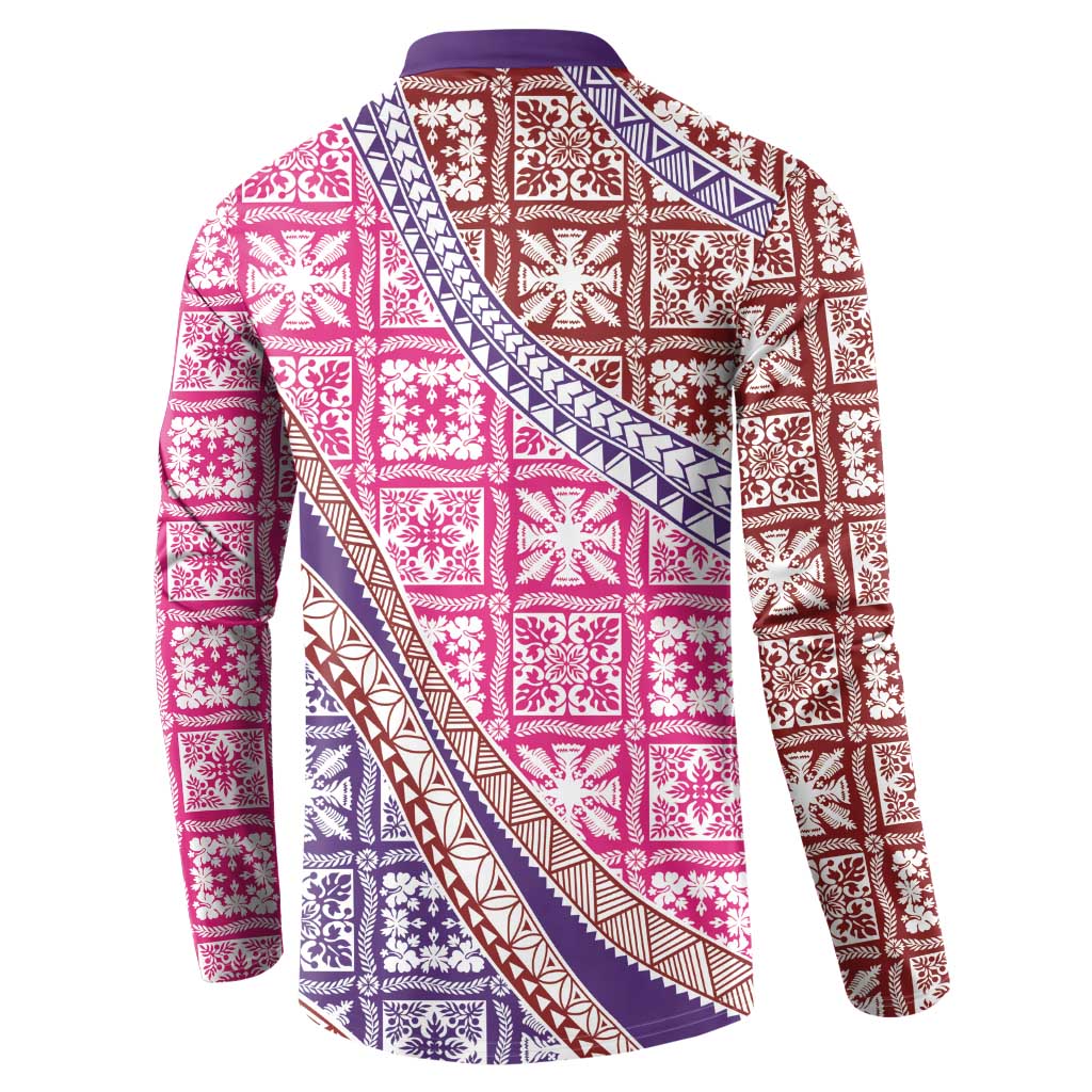 Hawaiian Quilt Pattern Button Sweatshirt Sweet Color Mixed LT01 - Polynesian Pride