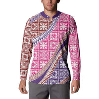 Hawaiian Quilt Pattern Button Sweatshirt Sweet Color Mixed LT01 - Polynesian Pride