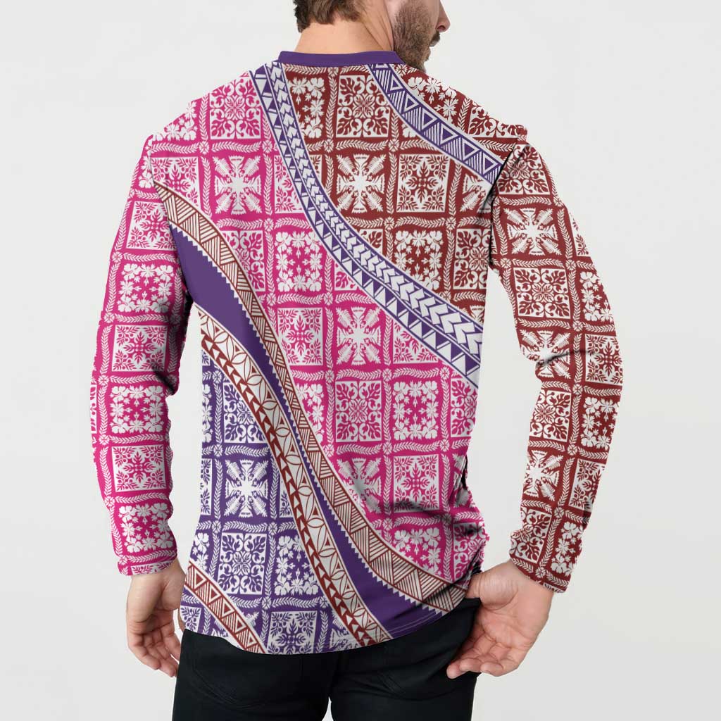 Hawaiian Quilt Pattern Button Sweatshirt Sweet Color Mixed LT01 - Polynesian Pride
