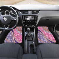 Hawaiian Quilt Pattern Car Mats Sweet Color Mixed LT01 Set 2pcs - Front Pink - Polynesian Pride