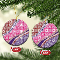 Hawaiian Quilt Pattern Ceramic Ornament Sweet Color Mixed - Polynesian Pride