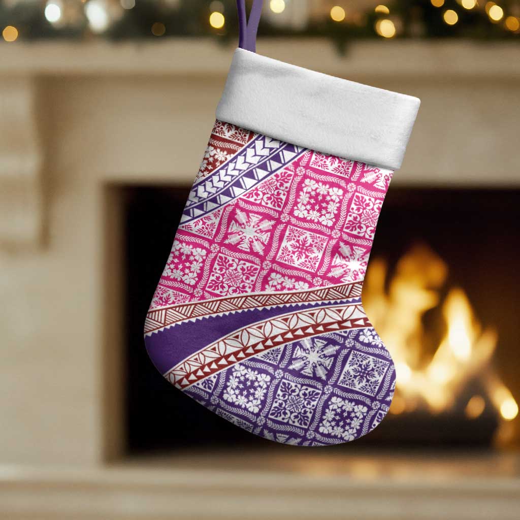Hawaiian Quilt Pattern Christmas Stocking Sweet Color Mixed - Polynesian Pride
