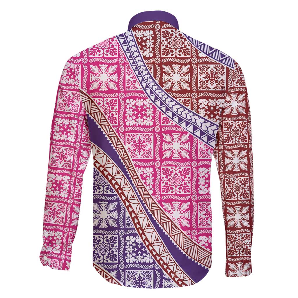 Hawaiian Quilt Pattern Family Matching Long Sleeve Bodycon Dress and Hawaiian Shirt Sweet Color Mixed LT01 - Polynesian Pride