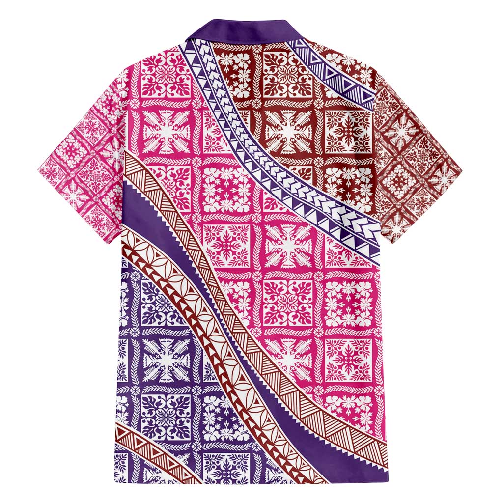 Hawaiian Quilt Pattern Family Matching Puletasi and Hawaiian Shirt Sweet Color Mixed - Polynesian Pride