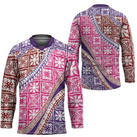 Hawaiian Quilt Pattern Hockey Jersey Sweet Color Mixed - Polynesian Pride
