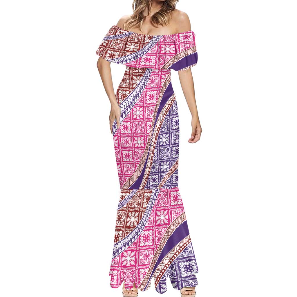 Hawaiian Quilt Pattern Mermaid Dress Sweet Color Mixed LT01 - Polynesian Pride